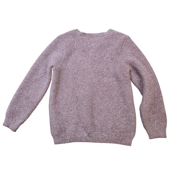 Barefoot Dreams Cozychic Knit Mauve Pink Seaside Crewneck Sweater Large - Picture 5 of 7